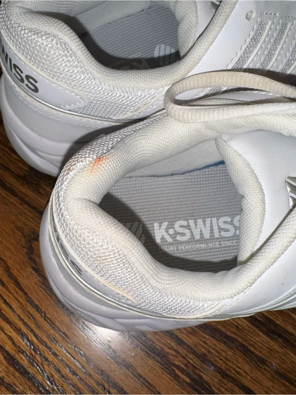 K-Swiss All-White Lace-Up athletic Sneakers